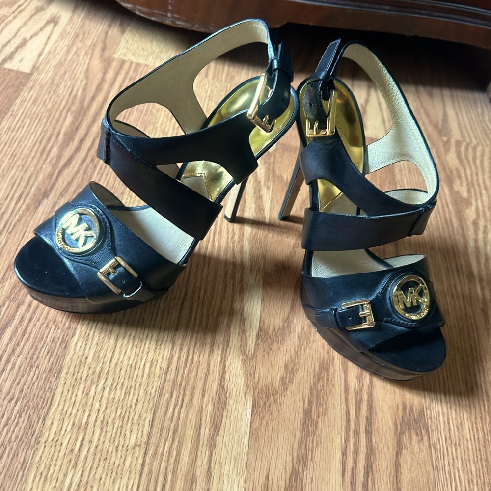 Michael Kors Black Strappy Heels worn one time for 2 hours